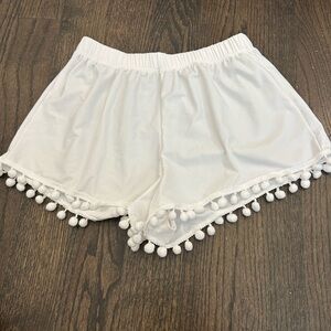 White beachy flowy shorts!